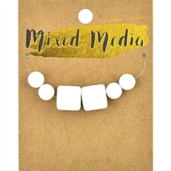 AussieSuperStore Jewellery Making Supplies Silicone White Cube & Round Beads Silicone White Cube & Round Beads | Jewellery Making Beads | Jewellery Making Supplies 9323823209025 MM2003